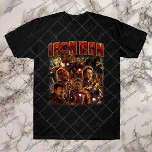 Iron Man Black T Shirt Tony Stark Robert Downey Jr