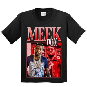 Meek Mill Rapper Vintage Black T Shirt