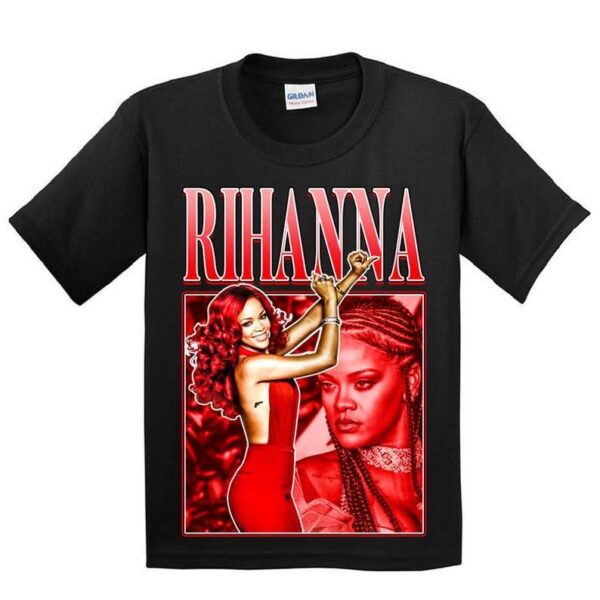 Rihanna Singer Vintage Black T Shirt