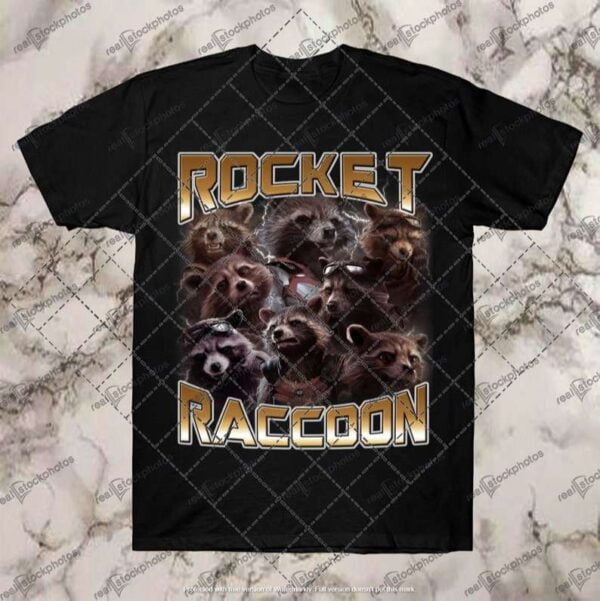 Rocket Racoon Vintage Black T Shirt