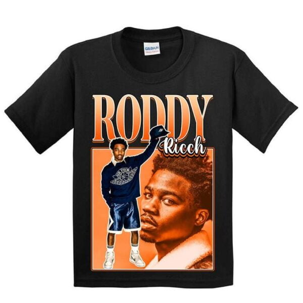 Roddy Ricch Rapper Vintage Black T Shirt