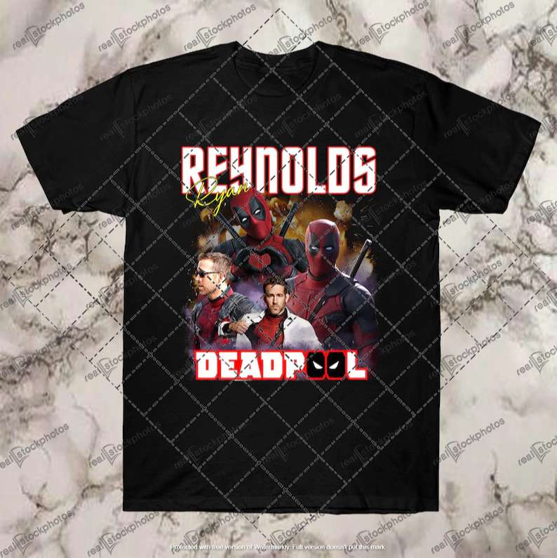 Ryan Reynolds Deadpool Black T Shirt