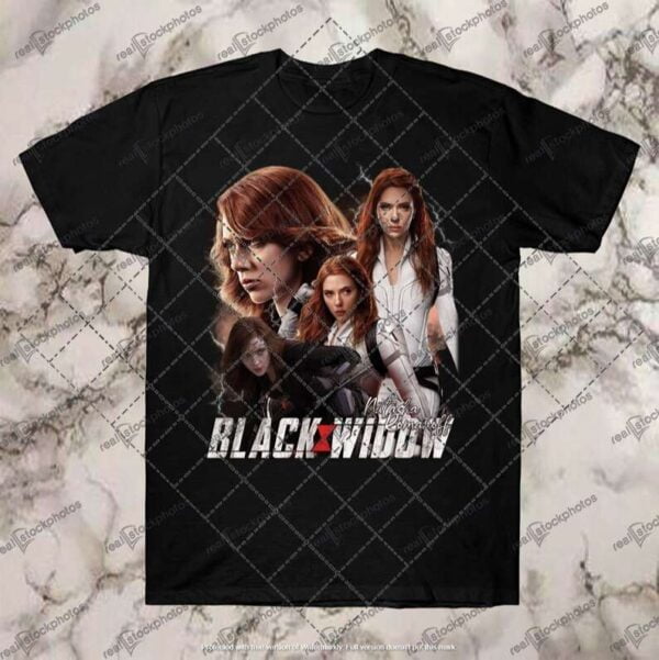 Scarlett Johansson Black Widow Vintage Black T Shirt
