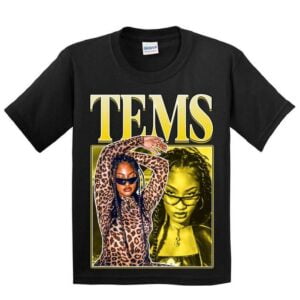 Tems Singer Vintage Black T Shirt