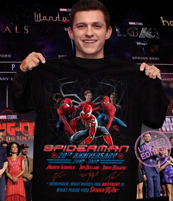 Three Spiderman T Shirt Anniversary 20 Years