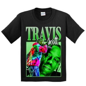 Travis Scott Rapper Vintage Black T Shirt