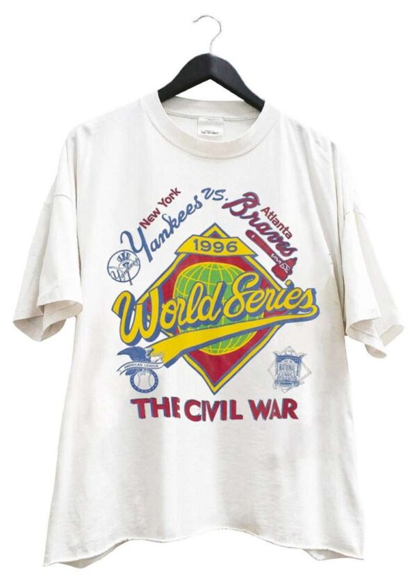 Vintage 1996 New York Yankees vs Atlanta Braves World Series The Civil War T Shirt