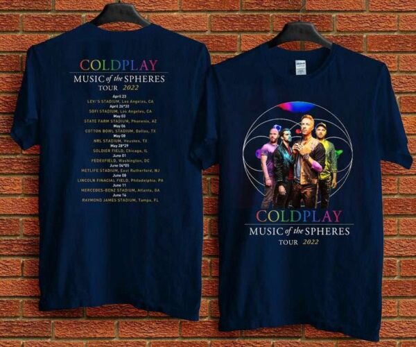 Coldplay Music Of The Spheres American Tour Dates T Shirt 2022