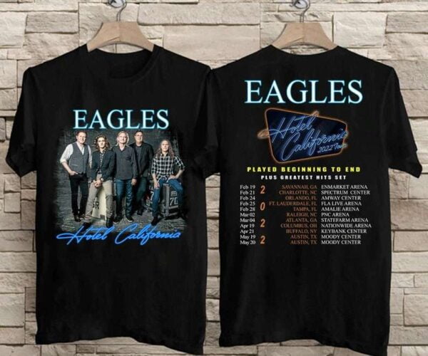 Eagles Hotel California Tour T Shirt Played Beginning to End Tour 2022