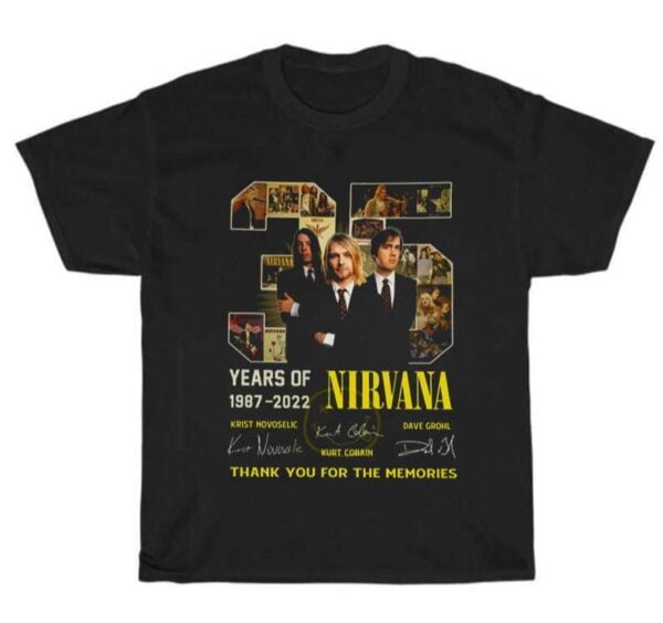 35 Years Of 1987 2022 Nirvana Thank You For The Memories T Shirt