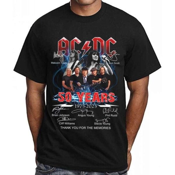 ACDC T Shirt 50 Years Thank You For The Memories