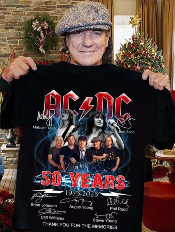Acdc 50 Years Anniversary 1973 2023 Thank You For The Memories T Shirt