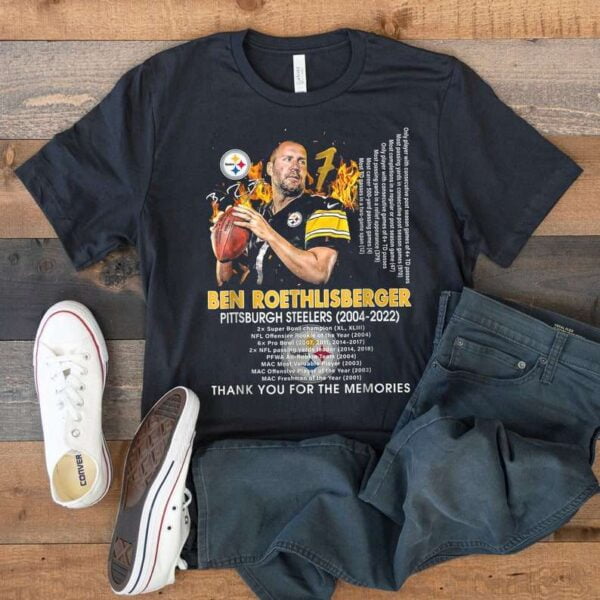 Ben Roethlisberger Pittsburgh Steelers 2004 2022 Thank You For Memories T Shirt