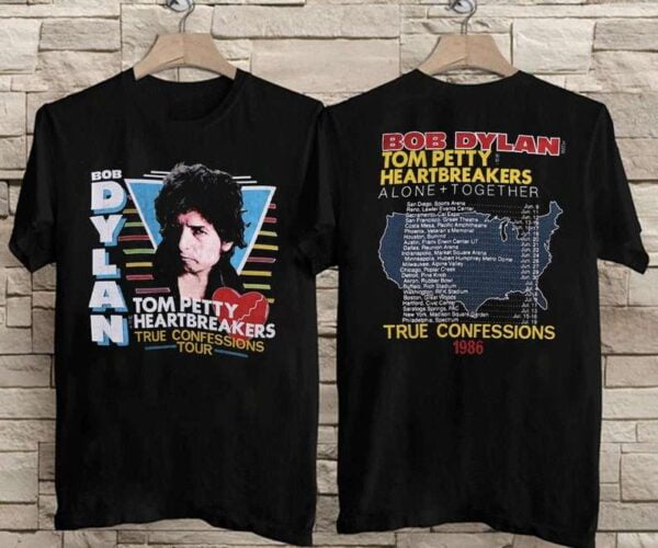 Bob Dylan Tom Petty Heartbreakers Alone Together True Confessions Tour 1986 T Shirt