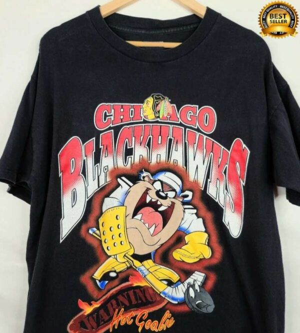 Chicago Blackhawks Looney Tunes TAZ T Shirt