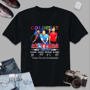 Coldplay 25 Years Anniversary Thank You T Shirt Graphic T Shirt