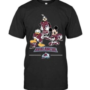 Colorado Avalanche Mickey Donald Goofy Graphic T Shirt
