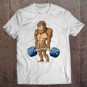 Deadlifting Sasquatch Bigfoot T Shirt