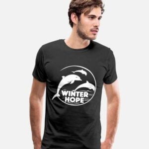 Dolphin Winter Graphic T Shirt