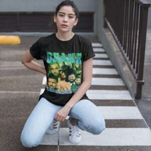 Drake Champagne Papi Vintage Print T Shirt