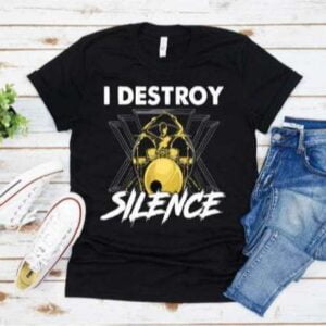Drumset Drummer Drumsticks Destroy Silence Drum Set T Shirt S 5XL