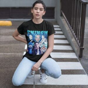 Eminem Rapper Vintage Print T Shirt