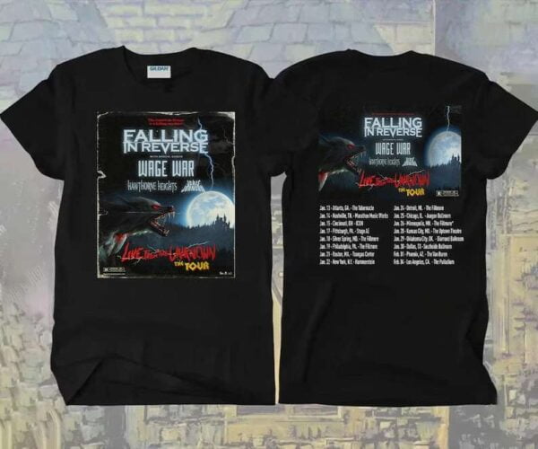 Falling In Reverse Tour 2022 T Shirt Live From The Unknown The Tour 2022