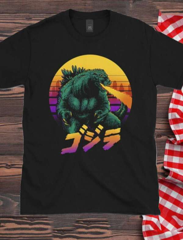 Godzilla Retrowave Unisex Graphic T Shirt
