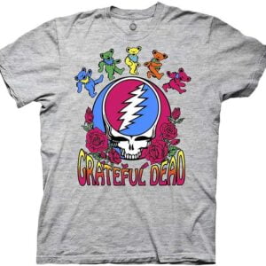 Grateful Dead Steal Your Face Skull Dancing Bear T Shirt