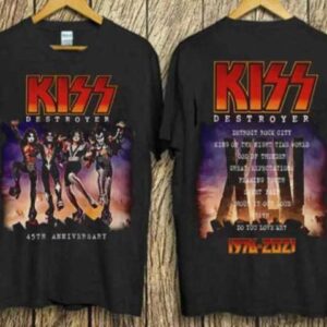 Kiss Band Rock Destroyer Album 45th Anniversary T Shirt S 5XL
