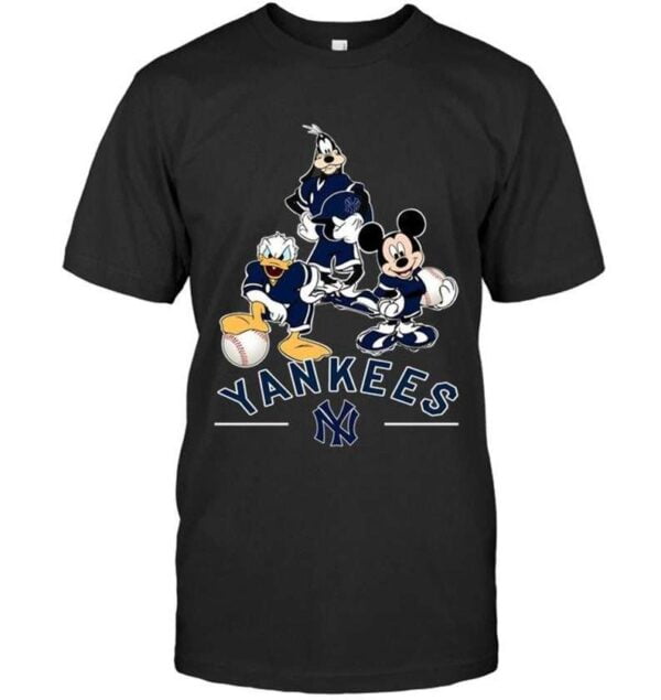 New York Yankees Mickey Donald Goofy T Shirt
