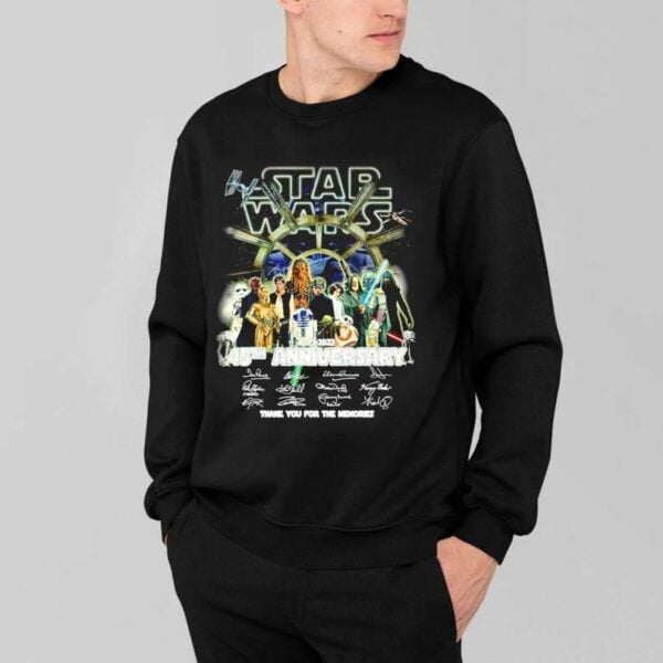 Star Wars 1977 2022 45th Anniversary Signatures Thank You For The Memories T Shirt