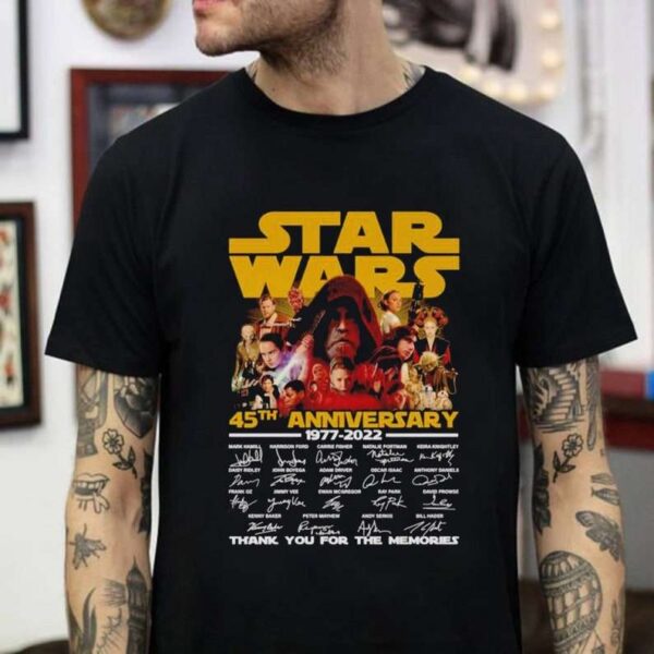Star Wars 45th Anniversary 1977 2022 Thank You For The Memories Signature T Shirt