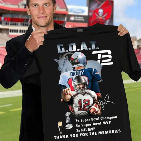 Tom Brady GOAT Thank You For The Memories T Shirt Tampa Bay Buccaneers