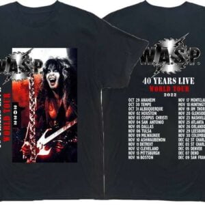 W.A.S.P. Wasp 40 Years Live World Tour 2022 T Shirt