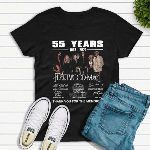55 Years 1967 2022 Fleetwood Mac Signatures T Shirt Thank You For The Memories