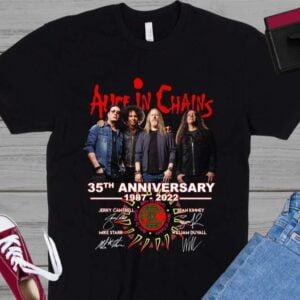 Alice In Chains 35th Years Anniversary 1987 2022 T Shirt Signatures Thank You For The Memories