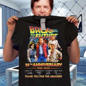 Back To The Future 35th Anniversary Signatures T Shirt Merch