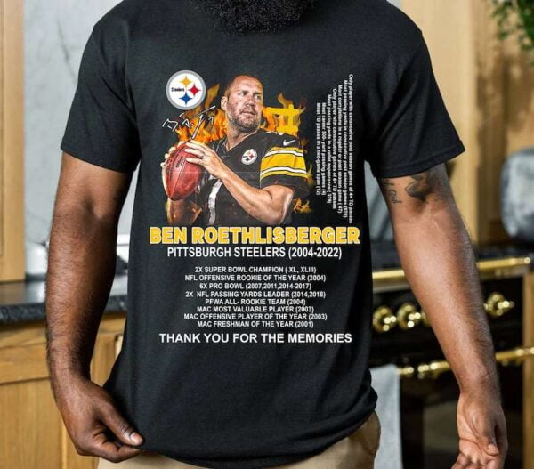 Ben Roethlisberger Steelers 2004 2022 Thank You For The Memories Signature T Shirt Merch