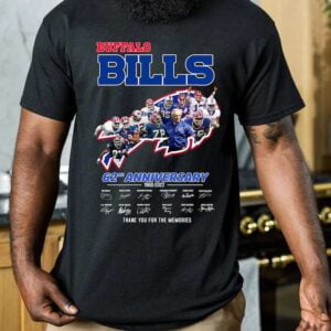 Bills 62nd Anniversary Thank You For The Memories Signatures T Shirt
