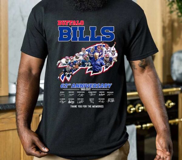 Bills 62nd Anniversary Thank You For The Memories Signatures T Shirt