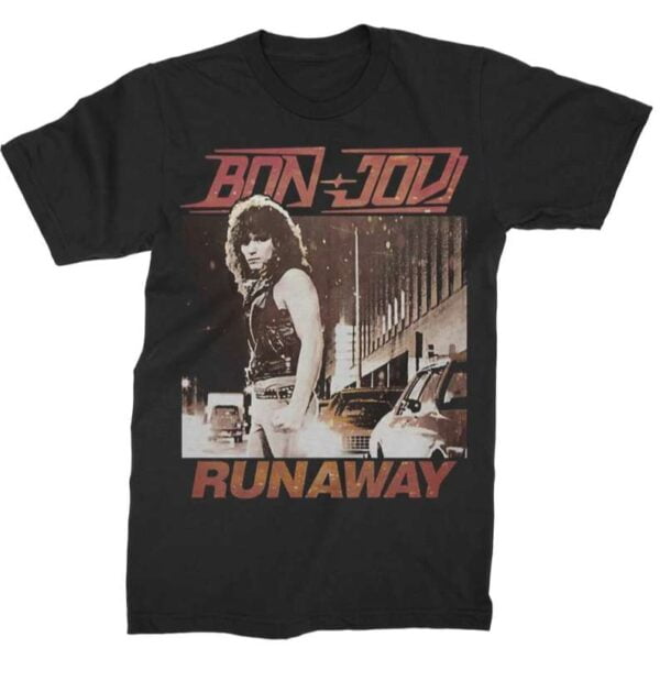 Bon Jovi 1983 Rock Band Music Runaway T Shirt