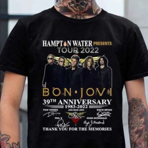 Bon Jovi Hampton Water Presents Tour 2022 T Shirt Signatures
