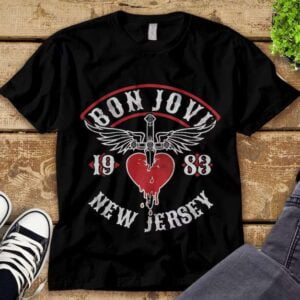 Bon Jovi Logo Band 1983 New Jersey T Shirt