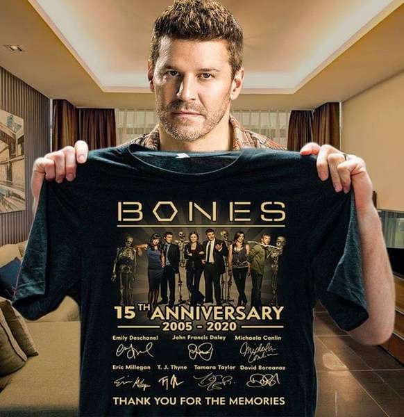 Bones Tv Series 15th Anniversary Signatures Thank You For The Memories T Shirt Merch