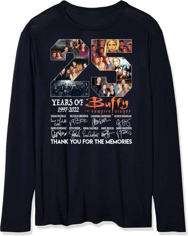 Buffy The Vampire Slayer 25 Years Anniversary 1997 2022 Thank You for The Memories Signatures T Shirt