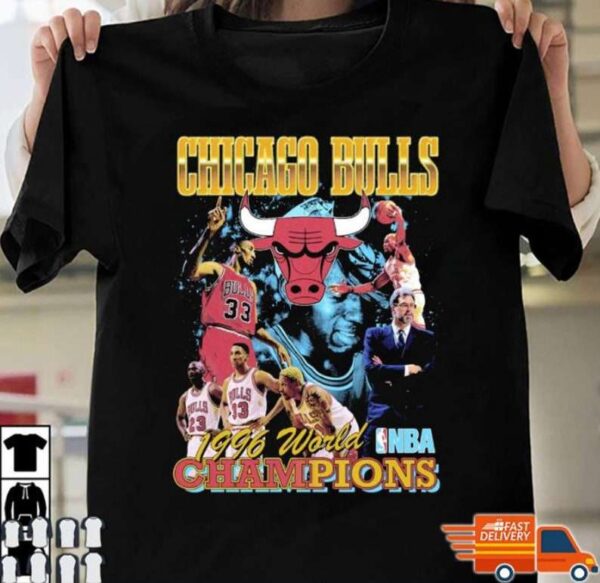 Chicago Bulls 1996 World NBA Champions T Shirt Merch