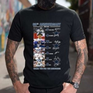 Cowboys 62nd Anniversary Thank You For The Memories Signatures T Shirt