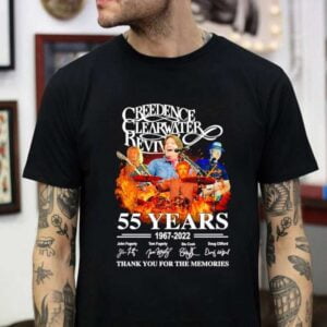 Creedence Clearwater Revival 55 Years 1967 2022 Signatures Thank You For The Memories T Shirt Merch