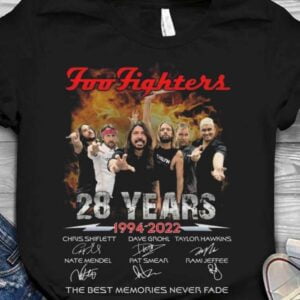 Foo Fighters T Shirt 28 Years 1994 2022 Signatures Thank You For The Memories Taylor Hawkins